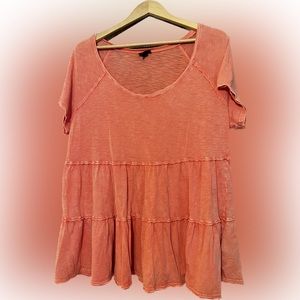 Torrid Babydoll Coral Top Size 1